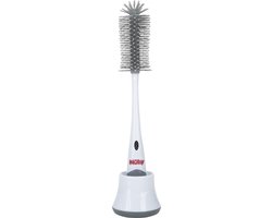 Nuby - Silicone flessenborstel met houder - Grijs van Nûby