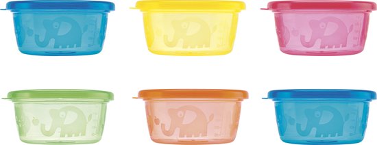 Nûby - Snackkommetjes - Bewaardoosjes - 6 stuks - 300 ml - 3+ maanden van Merkloos