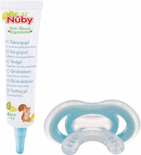 Nuby Tandgel Met Gum-eez Junior 15 Gram Rubber Blauw/transparant van Nûby