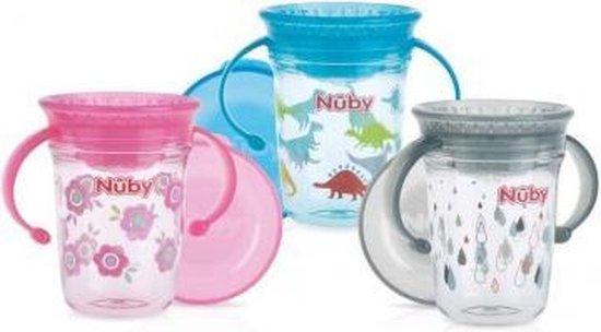 Nuby Wonder Cup Met Handvatten In Tritan 240ml Roze 6m+ van Nûby