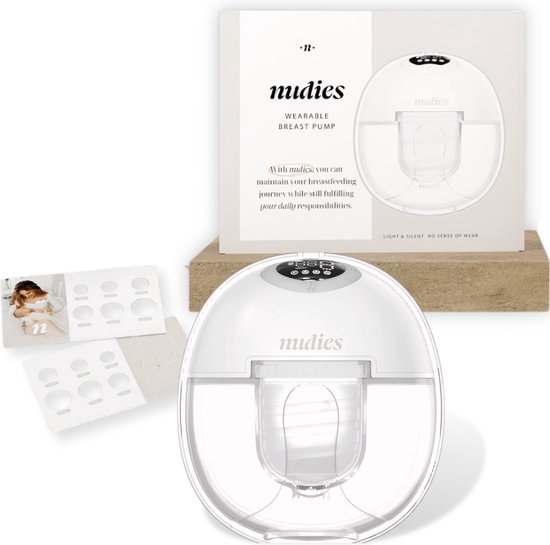 Nudies Pump™ (enkele) - Nudies handsfree borstkolf - Draagbare Automatisch and Handsfree borstkolf - Elektrische borstkolf voor thuis en op reis - Draadloze elektrische borstkolf met 4 modi, LED-display, 180ml, BPA vrij van Nudies