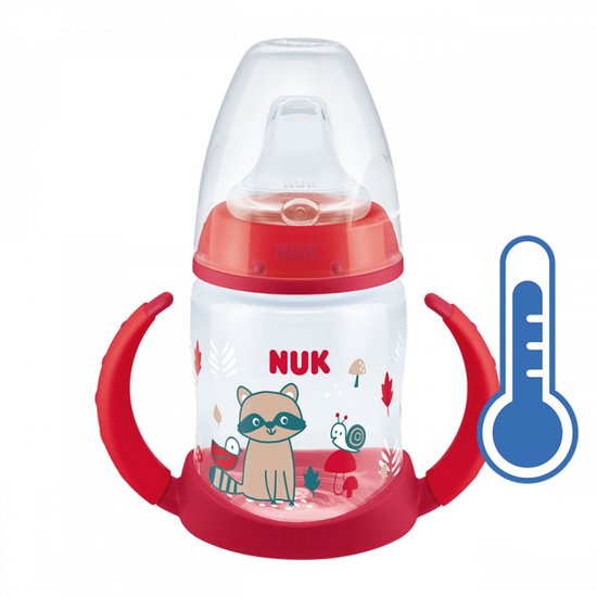 NUK - Babyfles - First Choice 150 ml met temperatuurregeling rood - drinkfles - siliconen tuit - BPA-vrij - voeding - kinderopvang