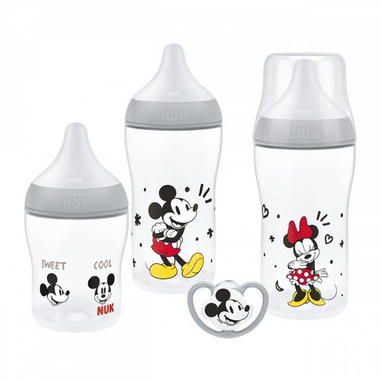 NUK - Babyfles - Perfect Match Disney Mickey Mouse 150ml 260ml - babyvoeding - speen - bpa-vrij - anti-koliek - temperatuurindicator - voeding - fles - drinkfles