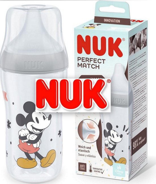NUK | Disney Baby | Mickey Mouse | Perfect Match Babyfles | 3 m+ | 260 ml | 260 ml van Merkloos