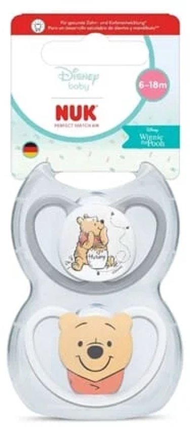 NUK Disney Winnie the Pooh Fopspenen 6-18 Maanden – Siliconen – Orthodontisch – Set van 2