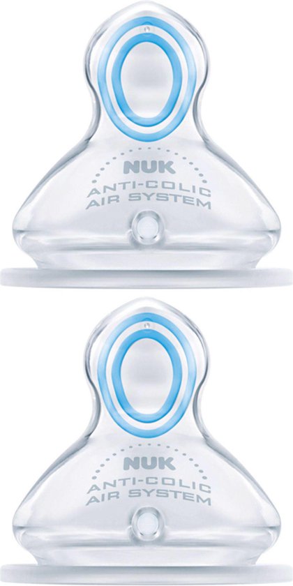 NUK | First Choice | Anti Colic flesspeen siliconen | Air System | 0-6 maanden |2 stuks L van Nuk