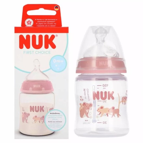 NUK | First Choice | babyfles 150 ml | koala | 0 maanden + | speen maat : S