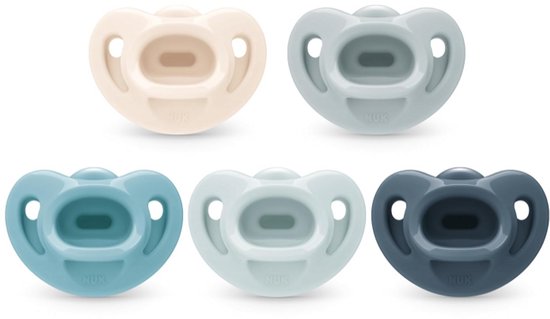 NUK First Choice Comfy Orthodontische Fopspeen 0-6 Maanden – Baby Speen – Blauw – 5 Stuks
