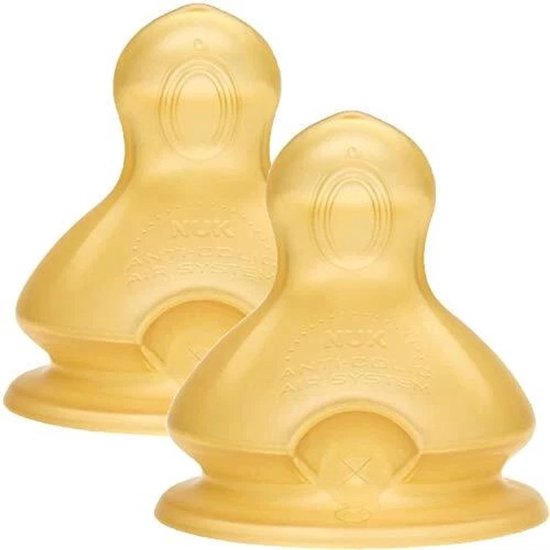 NUK First Choice+ Fopspeen 6–18m – Latex– Anti-Koliek – 2 Stuks L van Merkloos