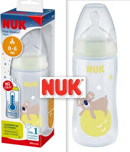 NUK - First choice - koala- babyfles 0-6 maanden - maat M -300 ml 0-6 maanden