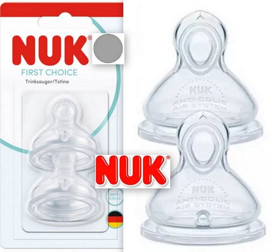 NUK | First Choice Siliconen | Anti-Colic | 2 Stuks | 6m+ | maat: XL |