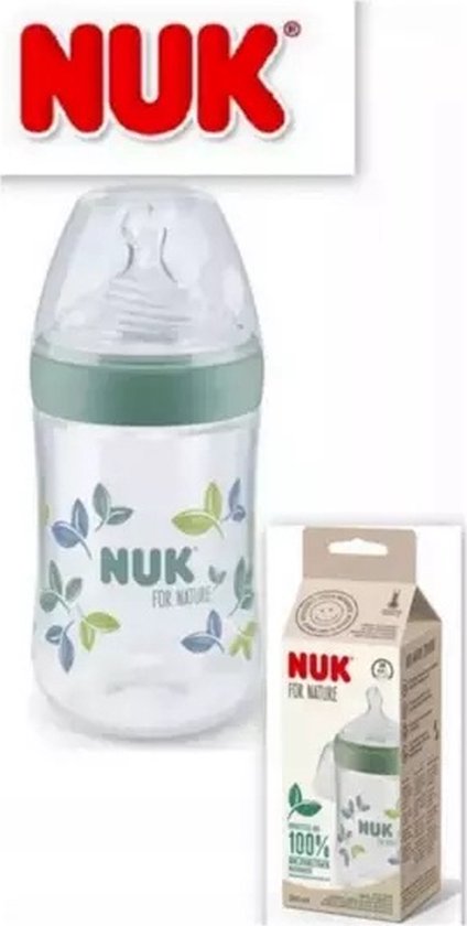 NUK for Nature | Babyfles | maat M | 260 ml | groen 260 ml van Nuk
