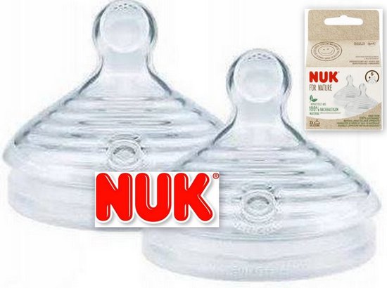 NUK | For Nature | vervangende drinkzuiger voor babyfles | 2 stuks S