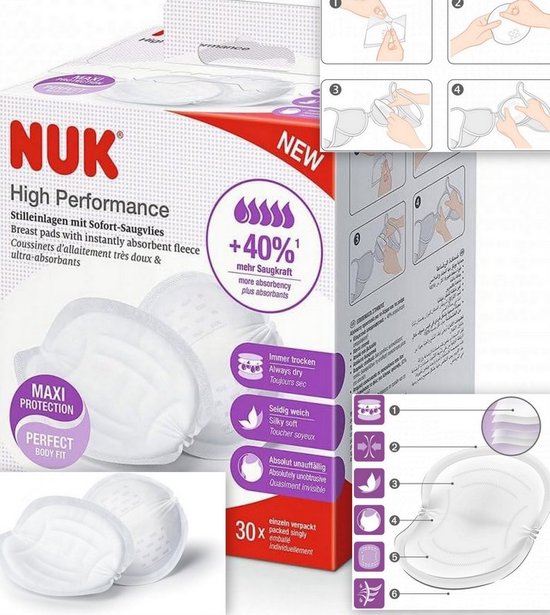 NUK | High Performance Borstcompressen | 30 Stück | wit | 0+ maanden Wit van Nuk