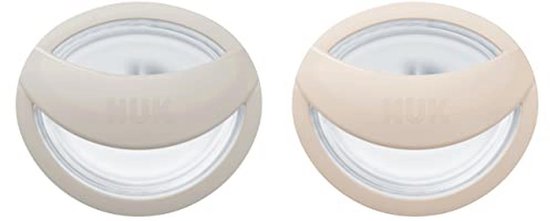 NUK MommyFeel babyfopspeen | 0-9 maanden | borstvoedingsvriendelijke speen | BPA-vrij silicone | greige & zandsteen | 2 stuks van Merkloos