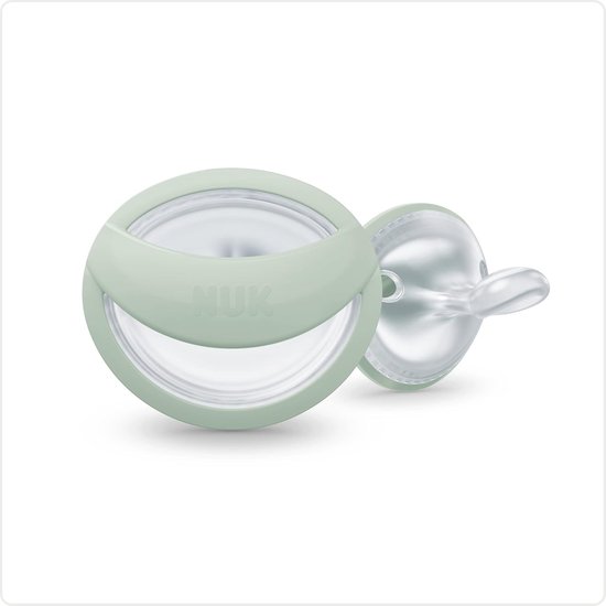 NUK | MommyFeel Fopspeen | siliconen | 0-9 maanden | 2 stuks | Munt -wit 0+ maanden munt