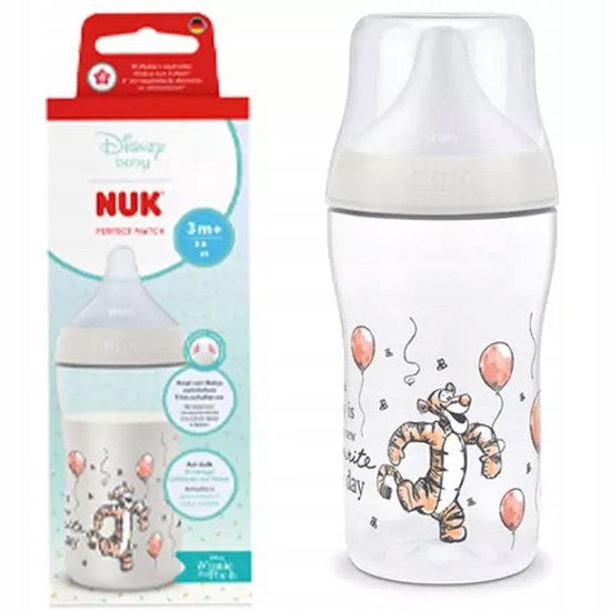 NUK Perfect Match Babyfles 260 ml – Siliconen Speen M – 3m+ – Disney Tijgertje van Merkloos