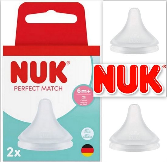NUK Perfect Match Siliconen Speen Flow Control 6m+ – 2 stuks