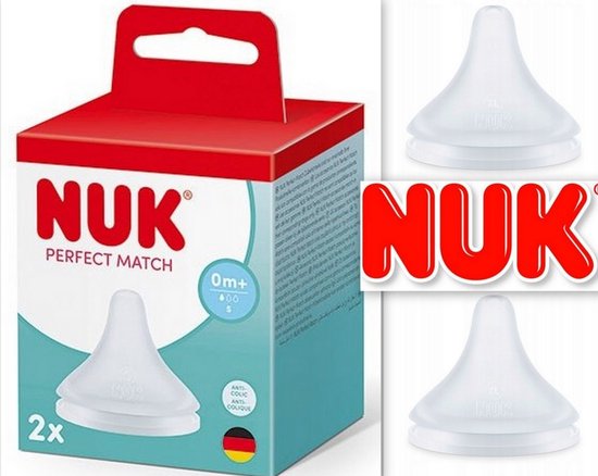 NUK Perfect Match Siliconen Speen maat: S, 0 maanden+ , 2 stuks van Nuk