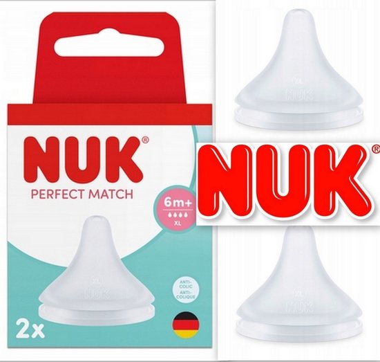 NUK Perfect Match Siliconen Speen maat: XL, 6m+ – 2 stuks