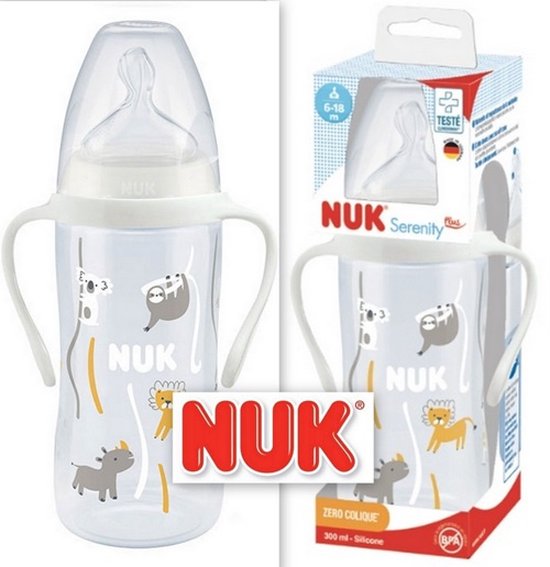 NUK Serenity | Fles | ZOO | 6-18 maanden | 300 ml | speen maat: flow control | 6-18 maanden van Merkloos