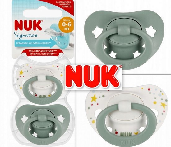 NUK Signature Fopspeen 0–6 Maanden – Orthodontisch – 2-Pack 0-6 maanden