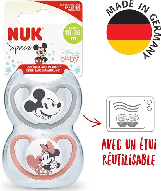 NUK Space Disney Baby fopspenen 2 st. 18-36 maanden van Merkloos