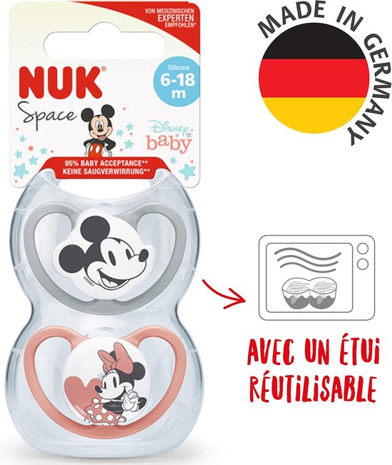 NUK Space Disney Baby fopspenen 2 st. 6-18 maanden van Merkloos