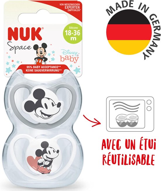 NUK Space Disney Baby fopspenen 2 st. set 18-36 maanden van Merkloos