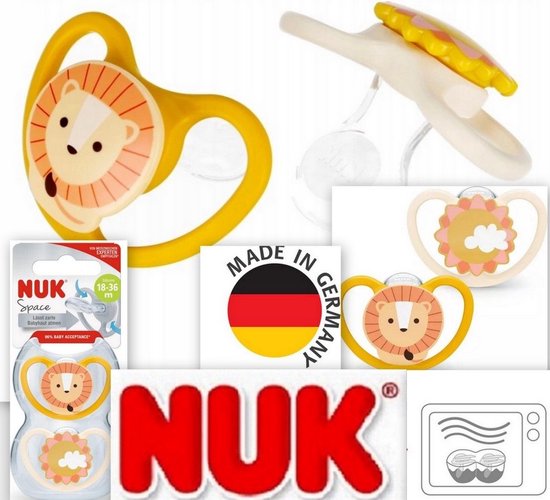 NUK | Space | fopspeen met extra ventilatie | leeuw en zon | 18-36 maanden van Nuk