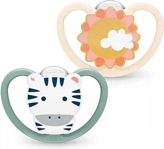 NUK | Space | fopspeen met extra ventilatie | zebra en zon | 6-18 maanden van Nuk