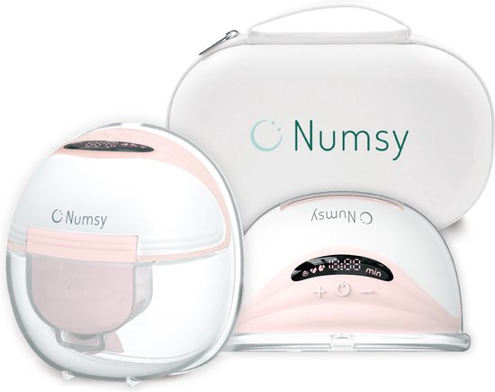 Numsy Elektrische Draadloze Borstkolf - Handsfree - BPA Vrij - Dubbele Borstkolf - Met Opbergtas