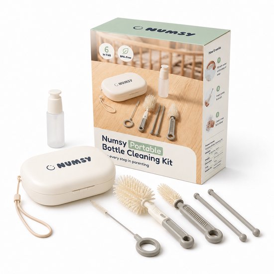 Numsy Flessenborstel Set On The Go · Flessenborstel Siliconen · Flessenborstel Lang