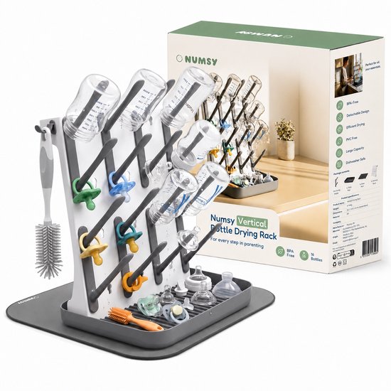 Numsy Flessenrek Baby · Verticale Droogrek Babyflessen · Flessenrek Baby Inklapbaar