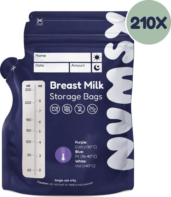 Numsy Moedermelk Bewaarzakjes 210 stuks