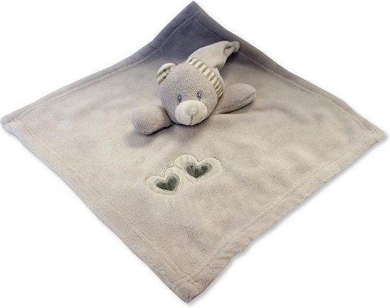 Nursery Time Knuffeldoekje Beertje 30 X 30 Cm Polyester Grijs van Nursery Time