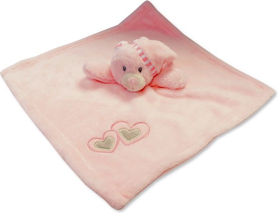 Nursery Time Knuffeldoekje Beertje 30 X 30 Cm Polyester Roze GP-25-0917P van Nursery Time