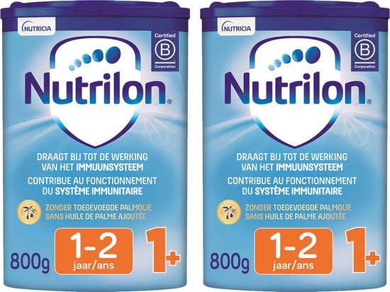 Nutrilon 1+ - Peuter Groeimelk Kinderen Vanaf 1 jaar - Babymelk in Poeder voor Flesvoeding - 2 x 800g van Merkloos
