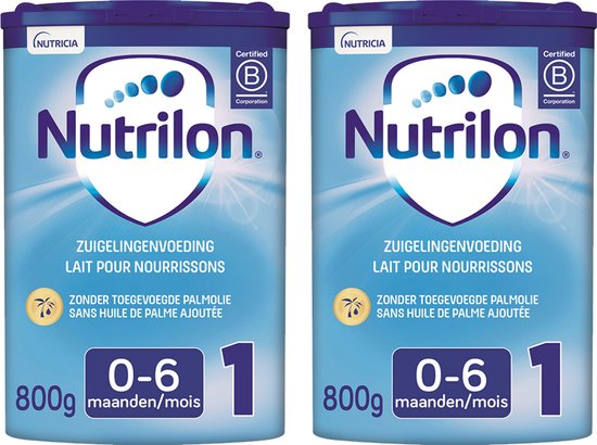 Nutrilon 1 - Zuigelingenmelk Baby 0-6 maanden - Babyvoeding in Poeder voor Flesvoeding - 2 x 800g van Merkloos