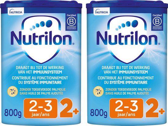 Nutrilon 2+ - Peuter Groeimelk Kinderen Vanaf 2 jaar - Babymelk in Poeder voor Flesvoeding - 2 x 800g