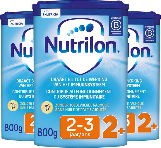 Nutrilon 2+ - Peuter Groeimelk Kinderen Vanaf 2 jaar - Babymelk in Poeder voor Flesvoeding - 3 x 800g