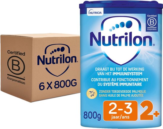 Nutrilon 2+ - Peuter Groeimelk Kinderen Vanaf 2 jaar - Babyvoeding in Poeder voor Flesvoeding - 6 x 800g