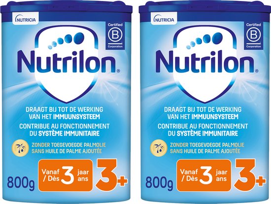 Nutrilon 3+ - Peuter Groeimelk Kinderen Vanaf 3 jaar - Babymelk in Poeder voor Flesvoeding - 2 x 800g