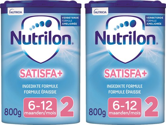 Nutrilon Satisfa+ 2 - Ingedikte Opvolgmelk - Baby 6-12 maanden - Babymelk in Poeder voor Flesvoeding - 2 x 800g van Merkloos