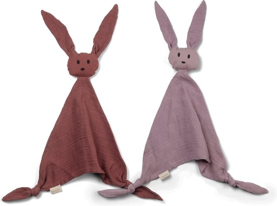 Nuuroo Ado Hugging Cloth knuffeldoek 2-pack Woodrose/Mahogany van nuuroo