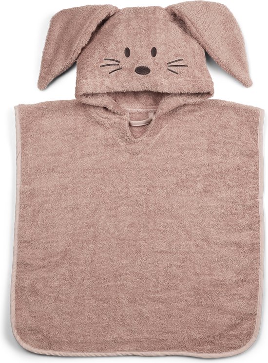 Nuuroo Badponcho - Badcape - Capouchon met konijnenoren - Roze - Biologisch katoenen badstof badponcho 9-24 maanden van Nuuroo