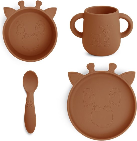 Nuuroo Siliconen Kinderservies Lykke Giraf Set Van 4 van Nuuroo