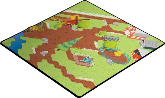 Offline - Speelmat: Kids Farm - 76x76 cm - Polyester van Offline