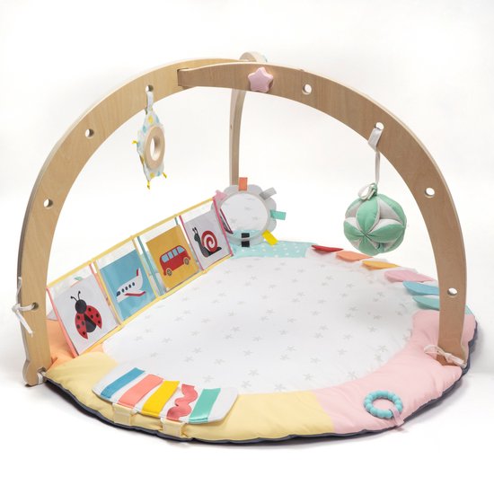 Oh My Baby® Montessori Speelkleed - Babygym met duurzame FSC Houten Bogen - Speelmat voor Baby's 0 jaar - Play Gym Speelgoed - Pasgeboren Baby Cadeau
