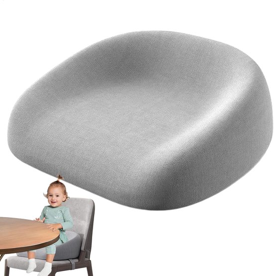 OIMG Peuterstoelverhoger - h 6~8cm - Stoelverhoger - Verhoogkussen - Zitverhoger - Stoelverhoger eettafel - Peuter - Vierkant verwijderbaar verhogerkussen - Antislipontwerp - voor eten, huiswerk maken, knutselen en meer - grijs van Merkloos